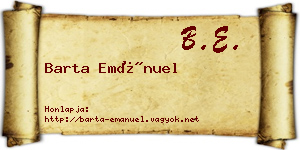 Barta Emánuel névjegykártya